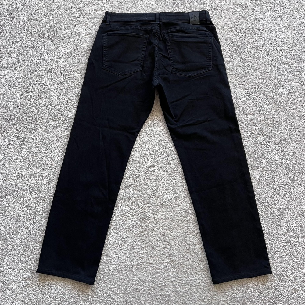 Aviator Stretch Straight Fit Jeans Mens 36 Black Dark Wash Denim Made USA - Picture 2 of 15